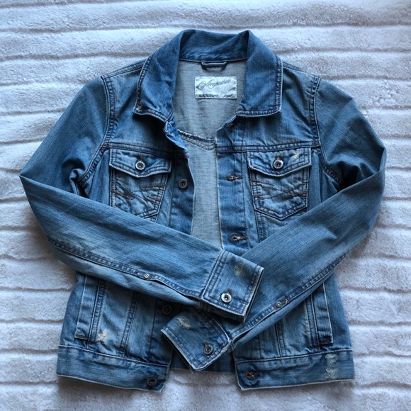 Aeropostale distressed jean jacket size Small. - Picture 2 of 4